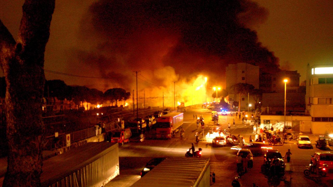 La zona della stazione devastata dall'esplosione del 29 giugno 2009