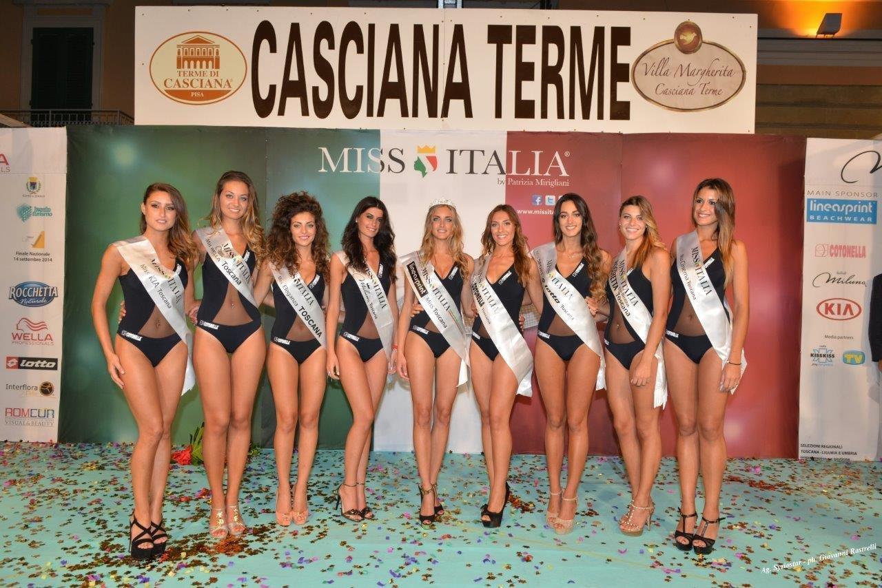 Il gruppo delle semifinaliste 2014 di Miss Toscana a Casciana Terme