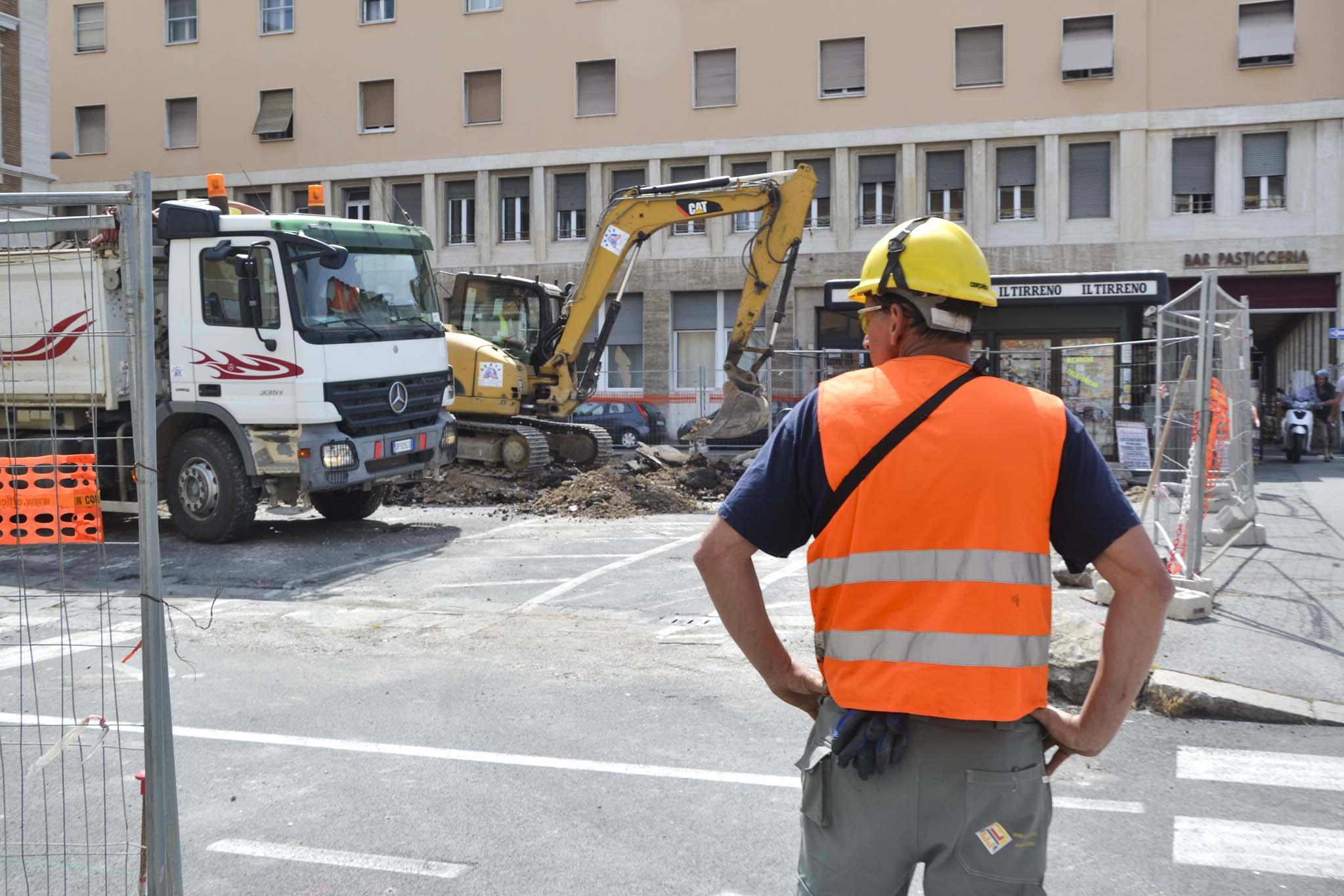 I lavori in Piazza Civica