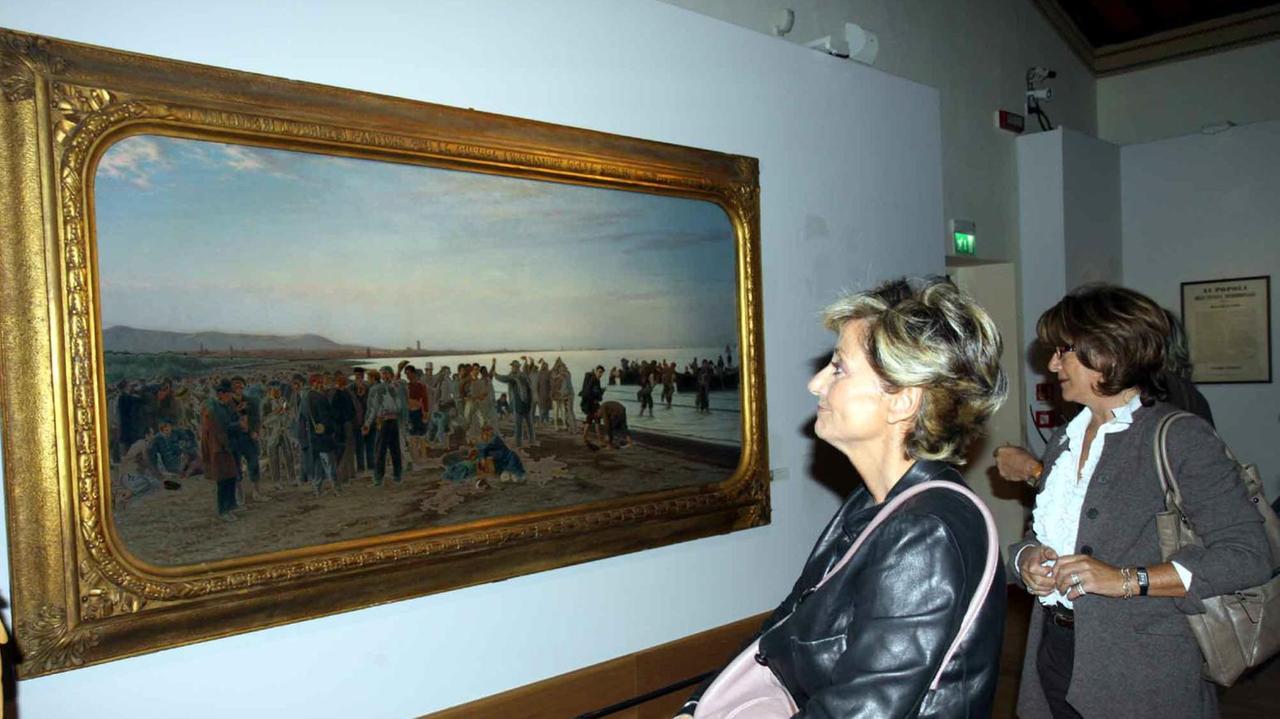 Visitatori al museo Fattori di Villa Mimbelli
