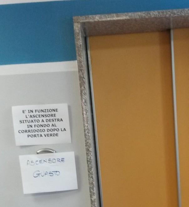 Ascensori paralizzati in ospedale 