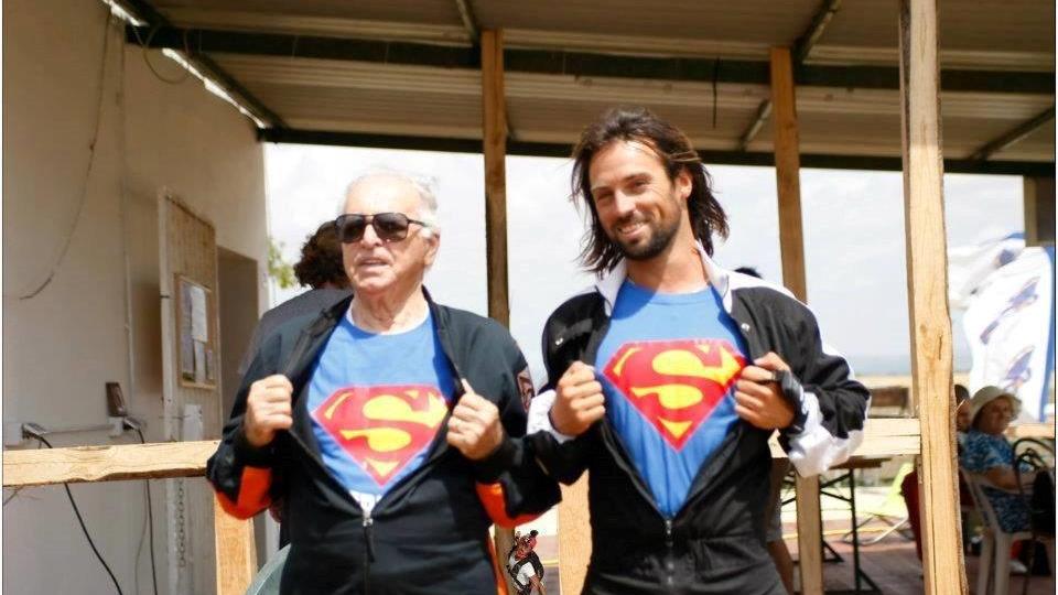 Michele Marrini insieme al nipote pilota Sandro Bigozzi