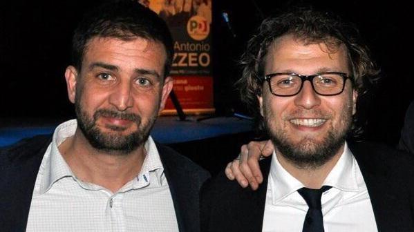 Nicola Ciolini (a sinistra), capolista Pd, con Luca Lotti