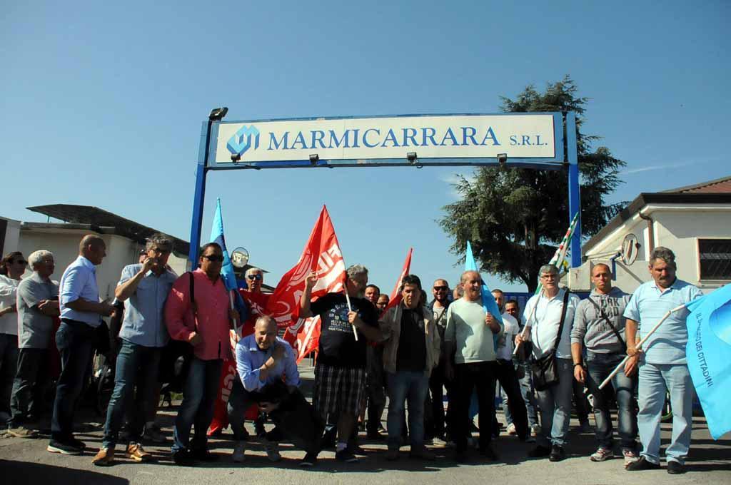 Lavoratori del marmo in sciopero 