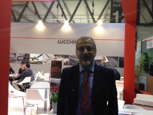 Adriano Zambon nello stand Lucchini a Milano