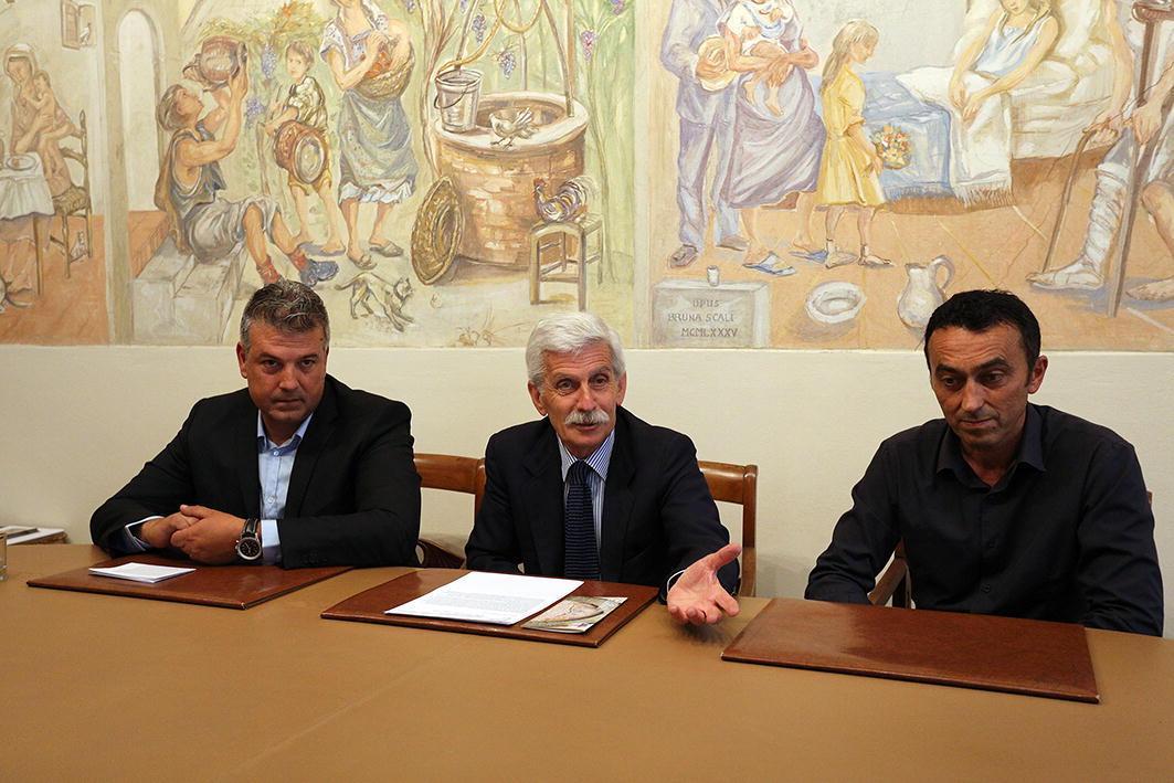 Da sinistra Antonio Perulli, Pierluigi Ciari e Polito Grieco