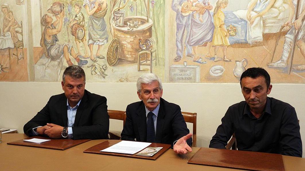 Da sinistra Antonio Perulli, Pierluigi Ciari e Polito Grieco