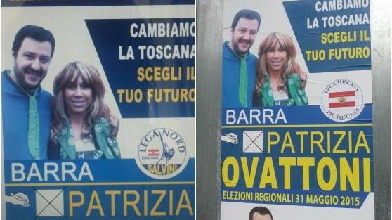 A sinistra il manifesto originale, a destra il falso