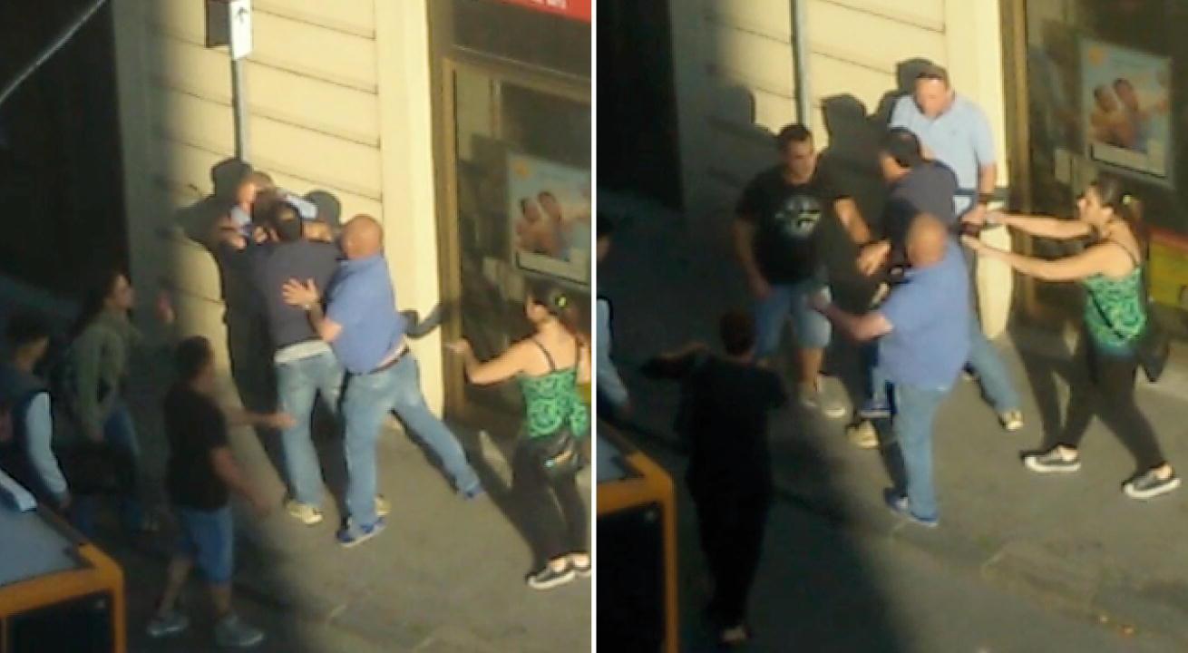 Due fermi immagine del video che mostrano l'aggressione all'autista Ctt