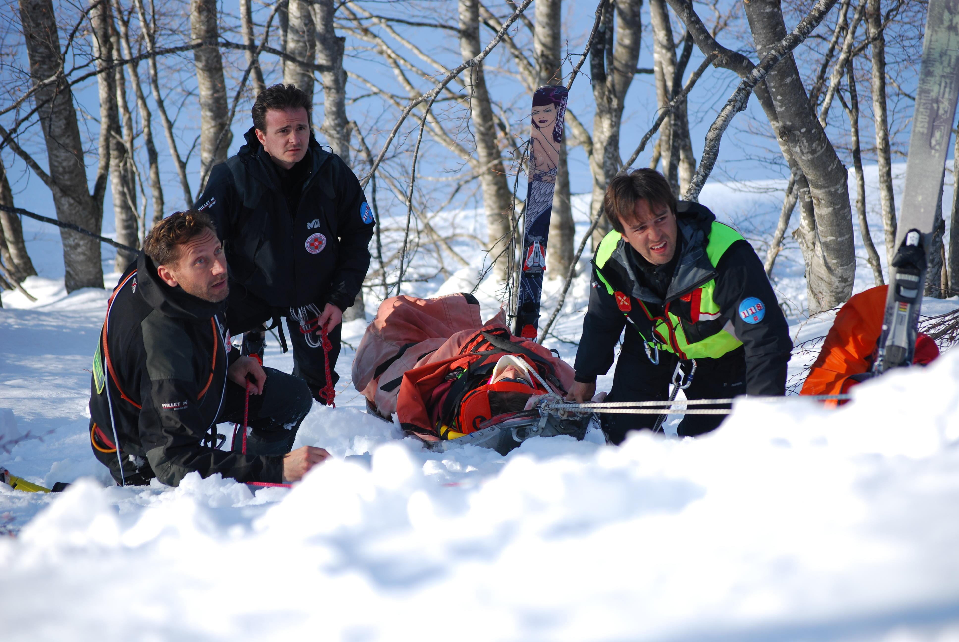 Alcuni volontari Avssat in soccorso sulle piste