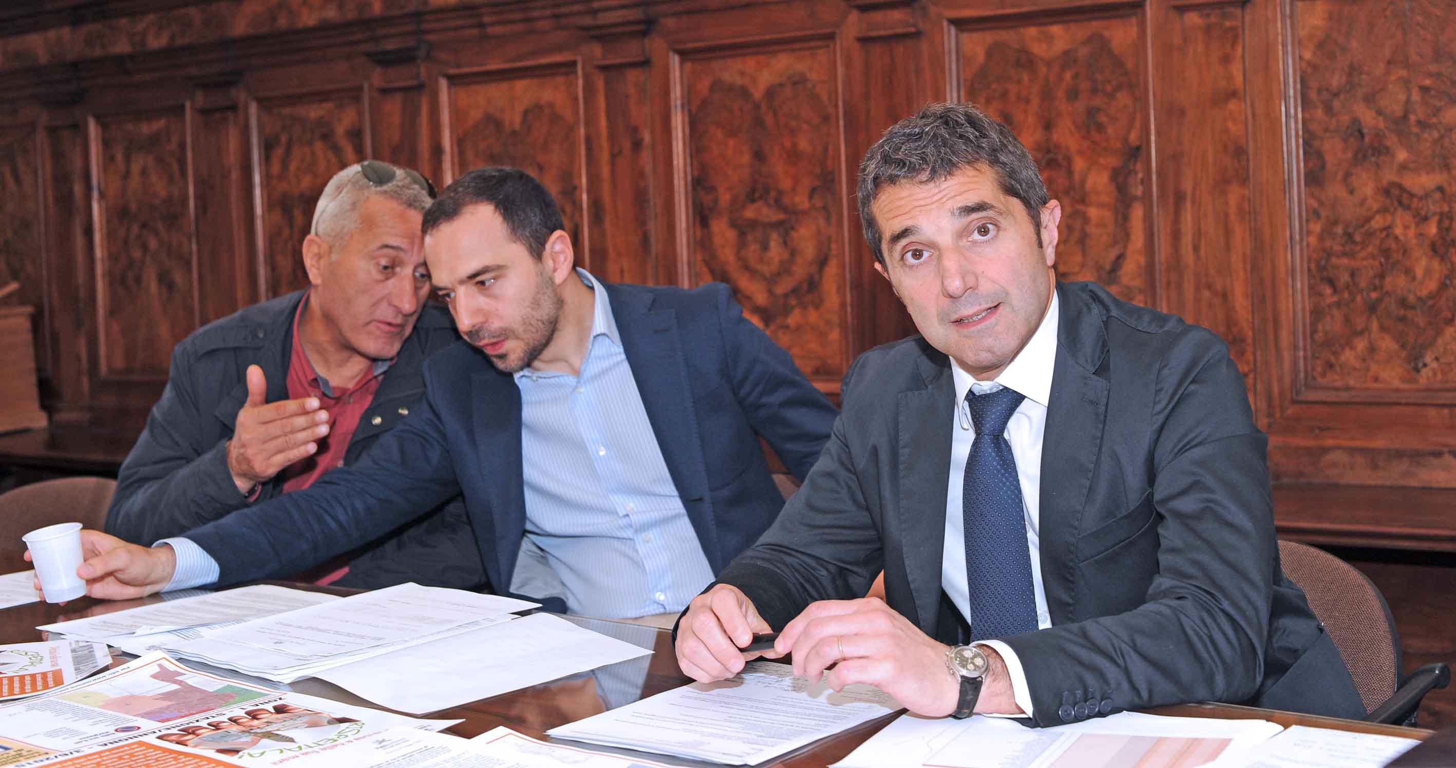 Da sinistra Angelo Biagini, Samuele Bertinelli e Antonio Travaglino (foto Gori)
