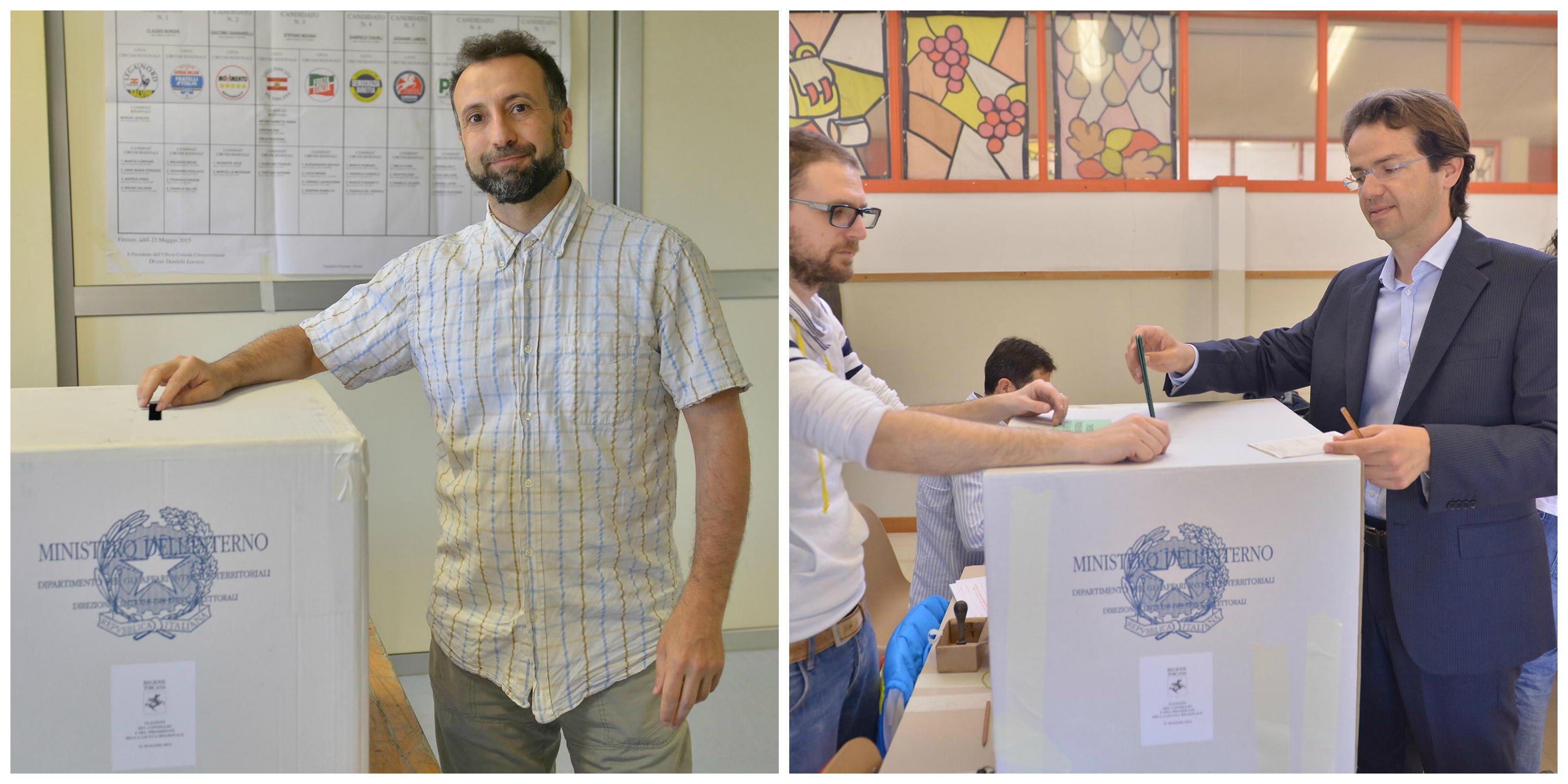 A sinistra il candidato Giuseppe Vece, a destra Enrico Sostegni