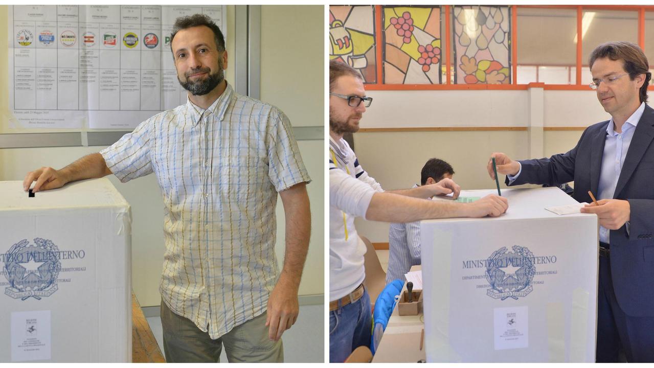 A sinistra il candidato Giuseppe Vece, a destra Enrico Sostegni