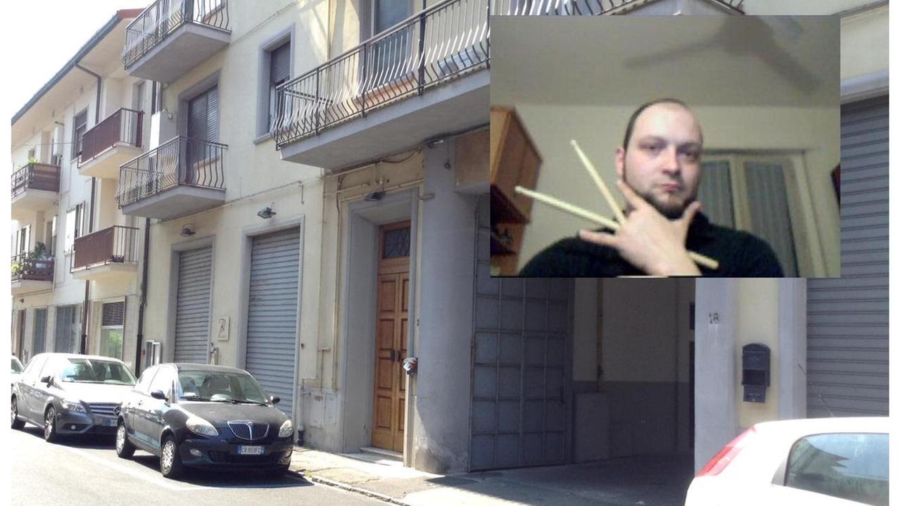 La casa in via Orvieto e in alto a destra Riccardo MIlanesi