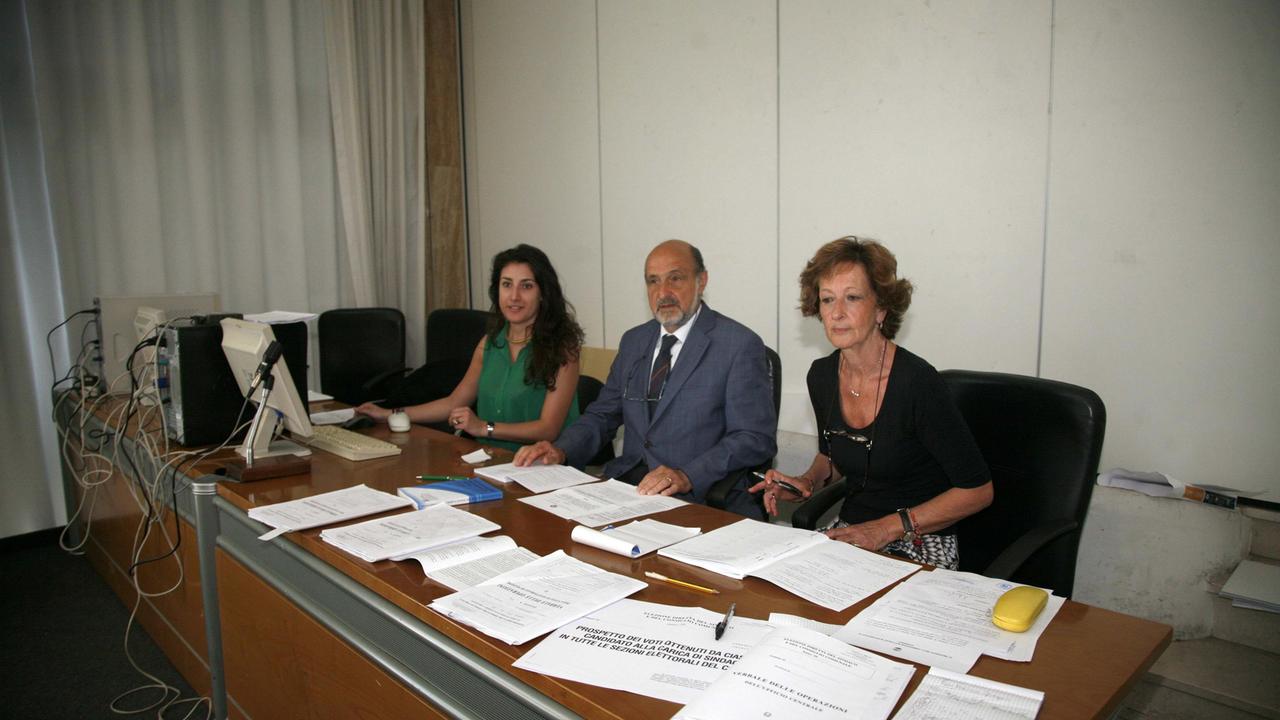 La commissione al lavoro per il riesame dei verbali dei seggi