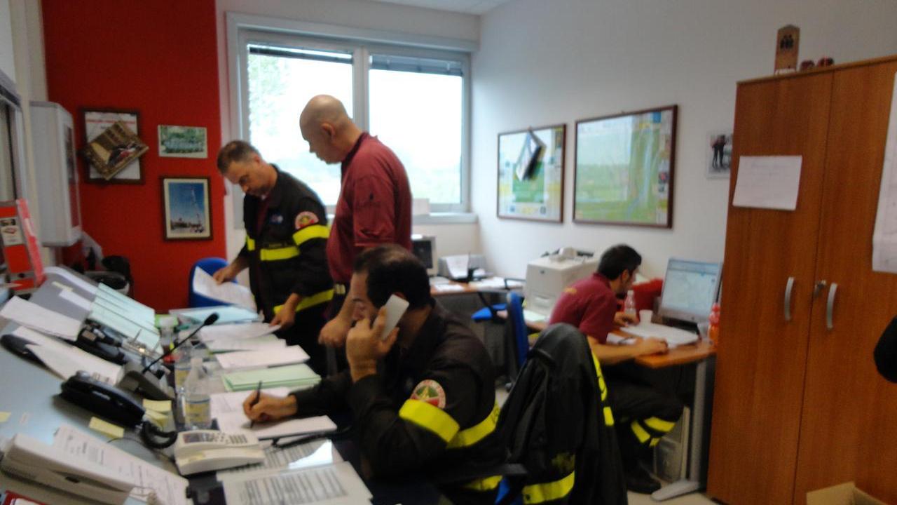 La centrale operativa dei vigili del fuoco di Bondeno