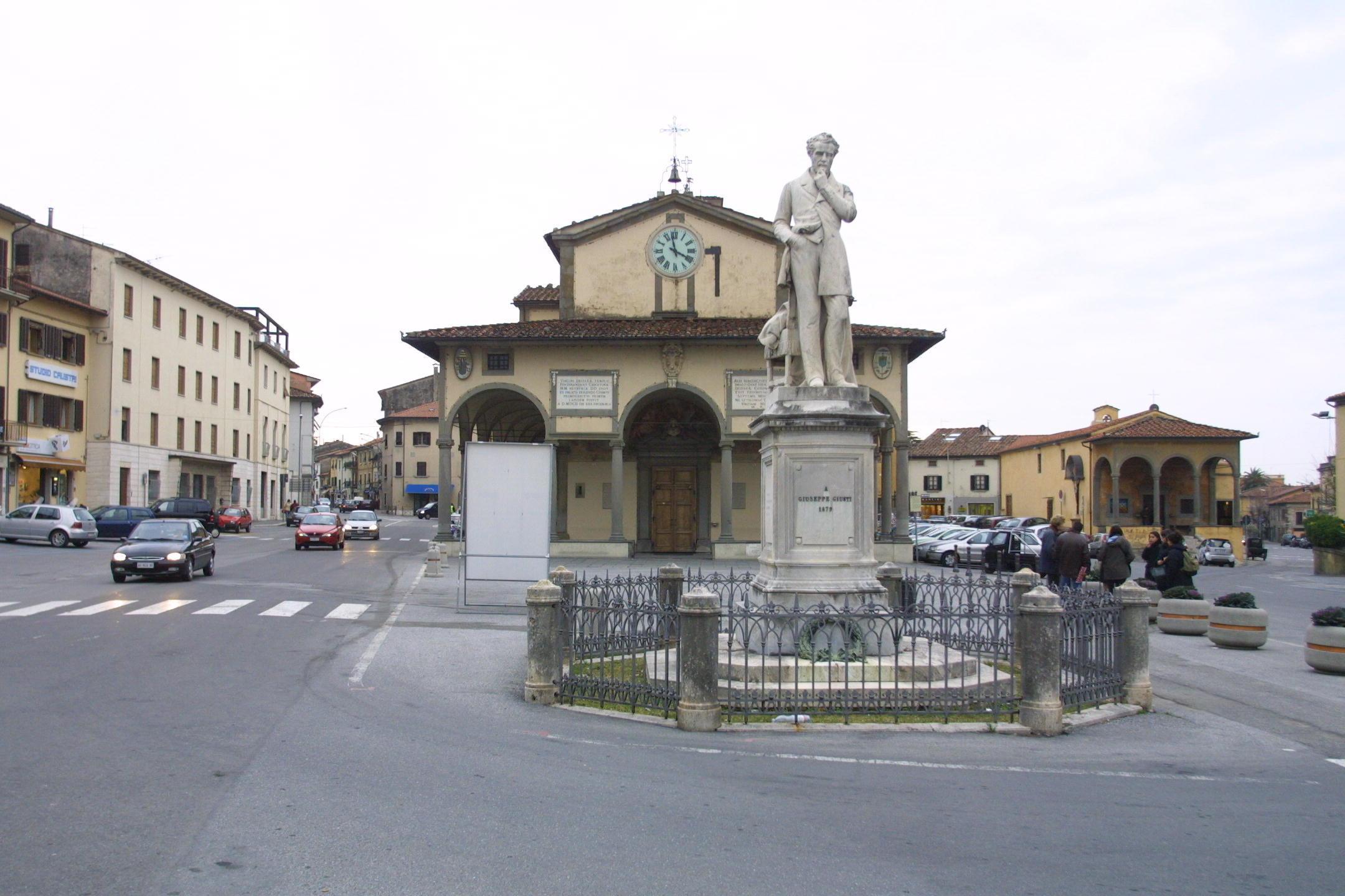 La statua di Giusti a Monsummano che potrebbe essere spostata