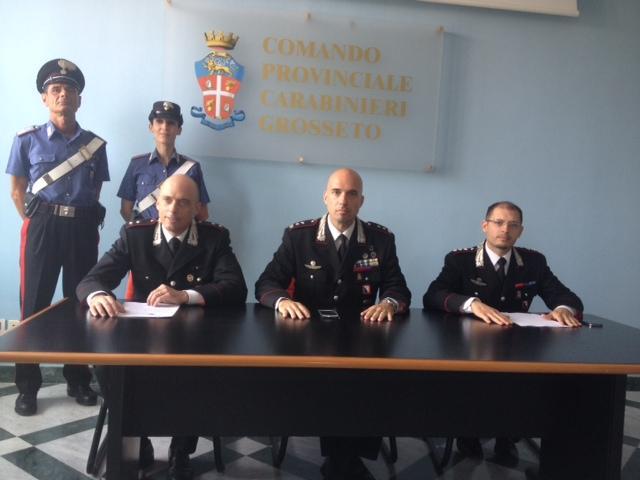 La conferenza al comando provinciale dei carabinieri di Grosseto