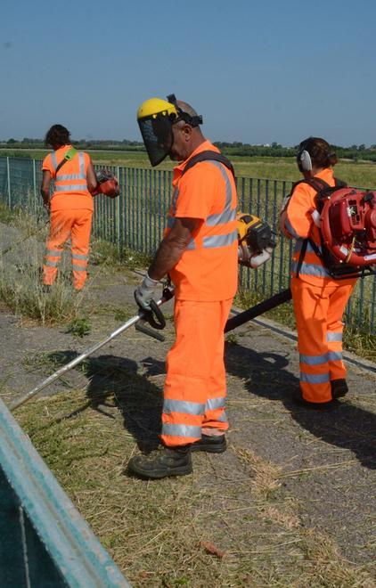 Pista ripulita dagli operai della Spo 