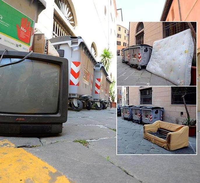 Via Vinzaglio, ancora rifiuti abbandonati
