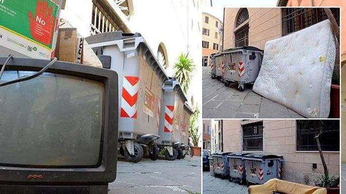 Via Vinzaglio, ancora rifiuti abbandonati