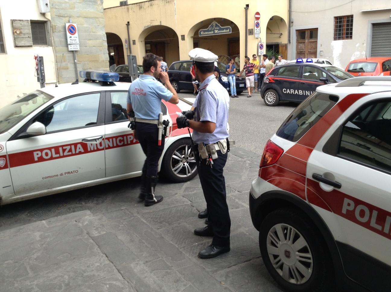 L'intervento della Municipale in piazza Lippi