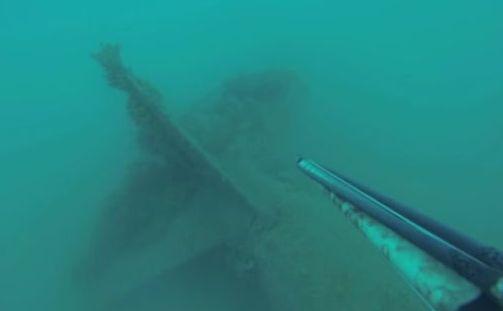 Il relitto di un caccia Re.2002 nelle acque di Corfù 