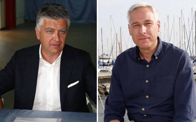Massimo Mallegni (a sinistra) sindaco di Pietrsanta e Giorgio Del Ghingaro primo cittadino di Viareggio