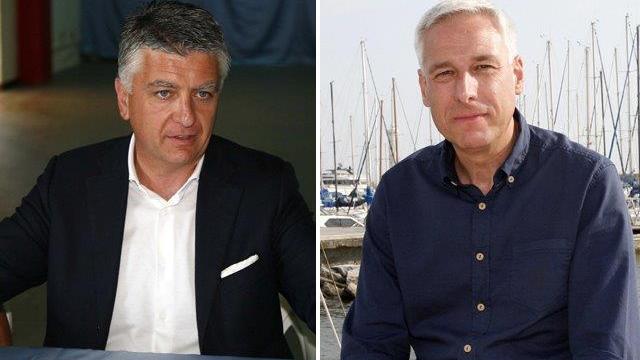 Massimo Mallegni (a sinistra) sindaco di Pietrsanta e Giorgio Del Ghingaro primo cittadino di Viareggio