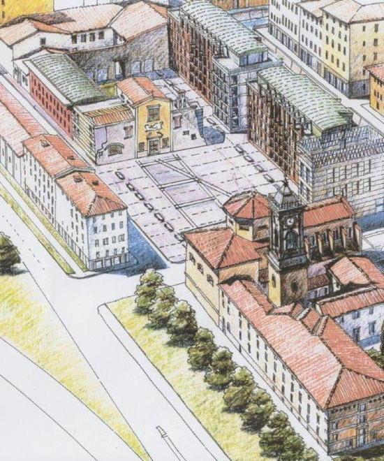 Previsti cinque palazzi di sei piani con 90 appartamenti (e la piazza spariva) 
