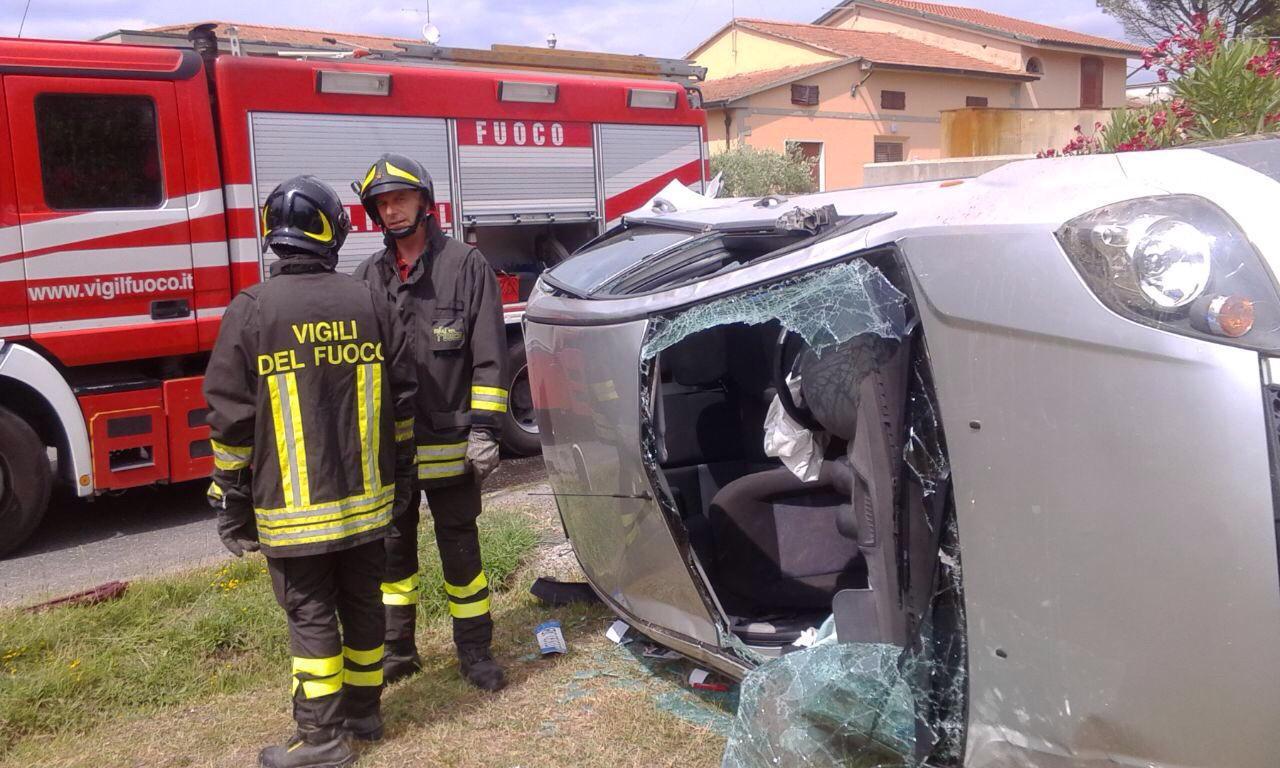 Una delle vetture coinvolte nell'incidente