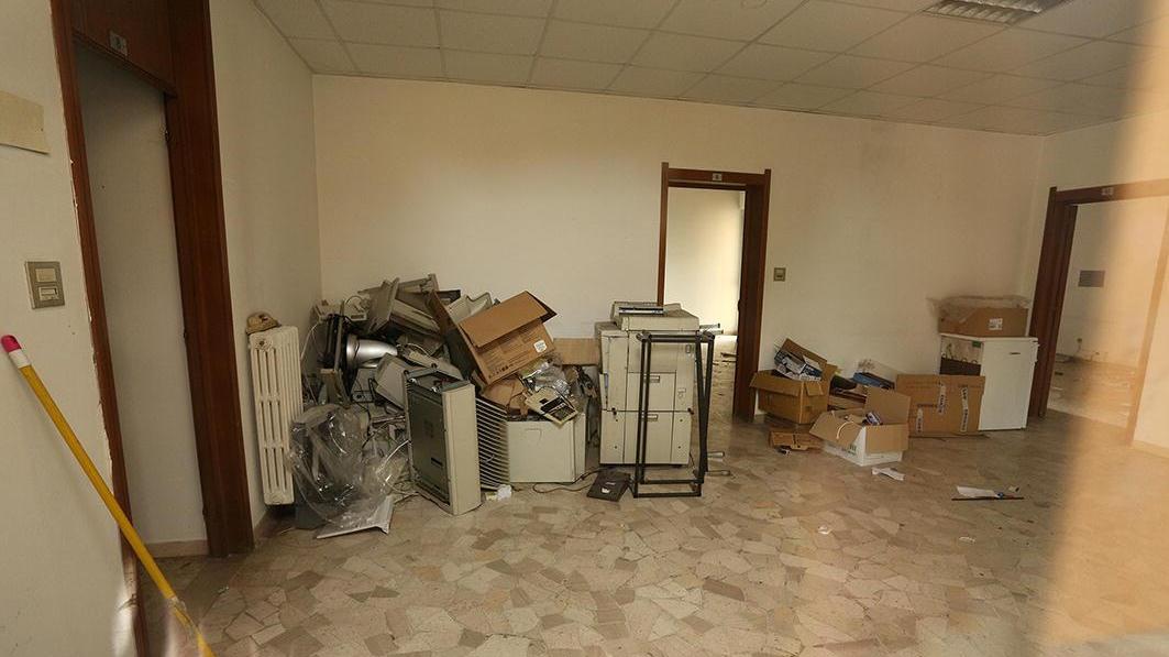 Un interno del tribunale abbandonato