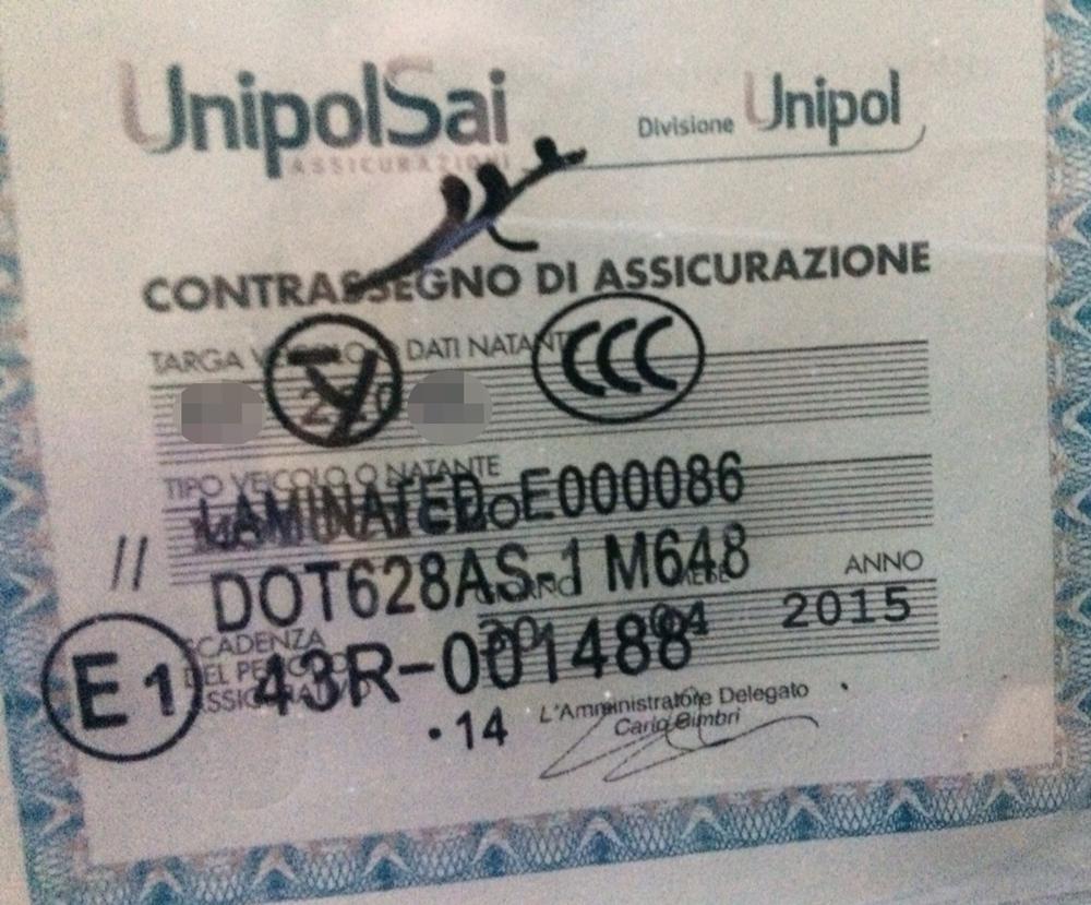 Uno dei contrassegni scaduti