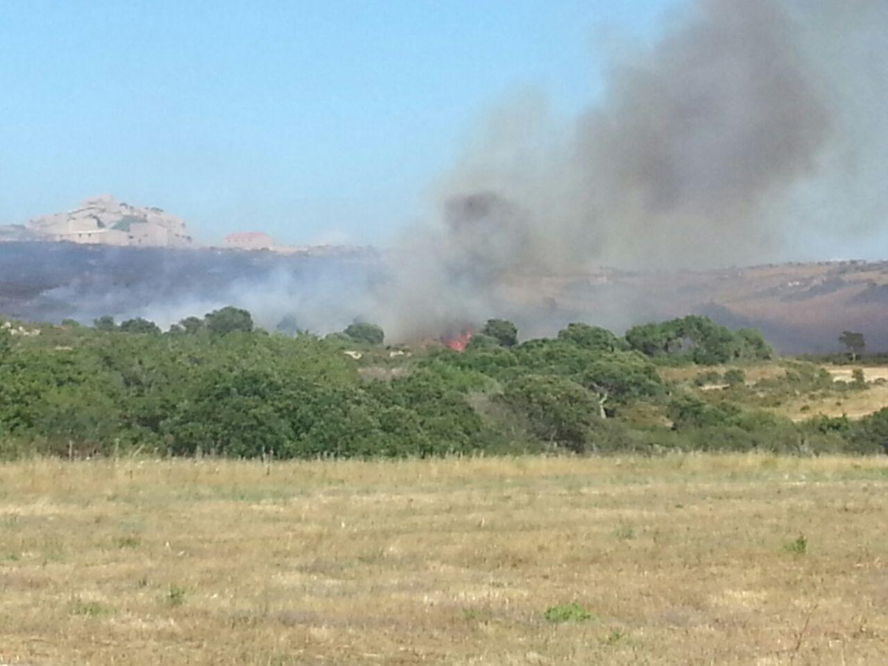 Le fiamme nella zona di Padulo