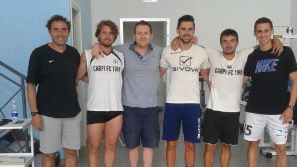 Giocatori del Carpi in «cantiere» al centro Fisiorehab 360