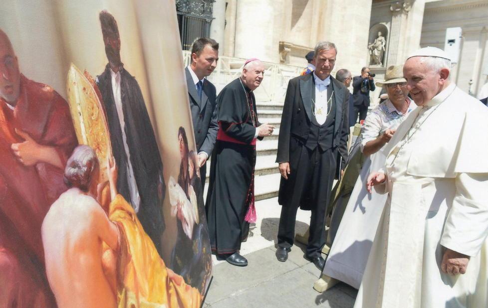 Il pittore Regoli ha donato un quadro a Papa Francesco