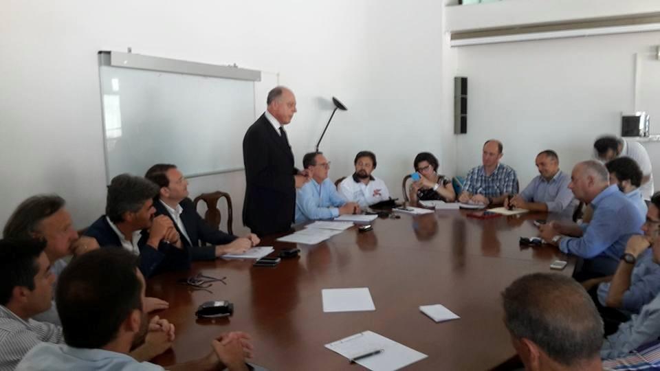 Alessandro Tambellini durante la conferenza dei sindaci che l'ha eletto presidente