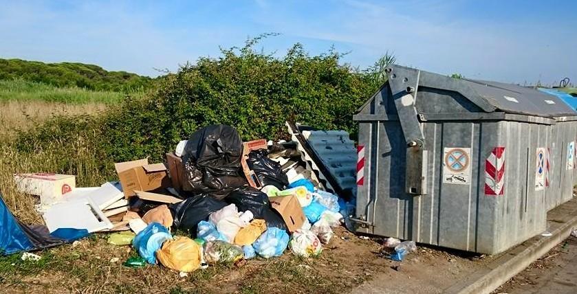 Cassonetti colmi di rifiuti i sacchi lasciati in strada 