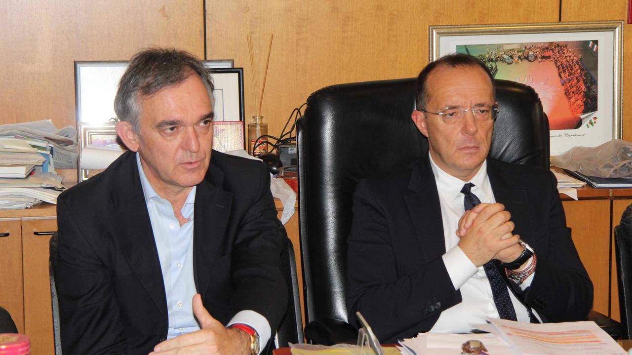 Il presidente della Regione Toscana Enrico Rossi insieme al sostituto procuratore Antonio Sangermano