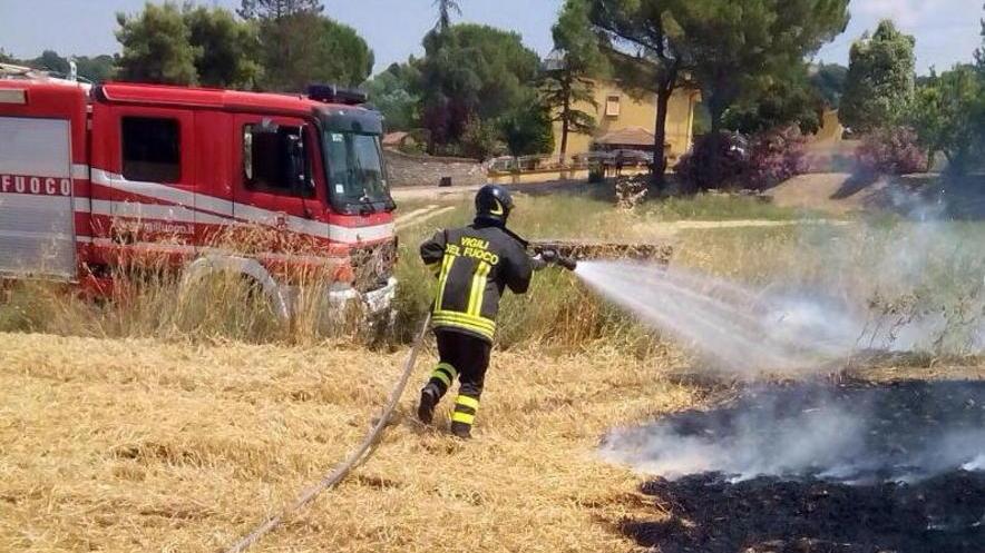 Fiamme vicino alla centrale Enel