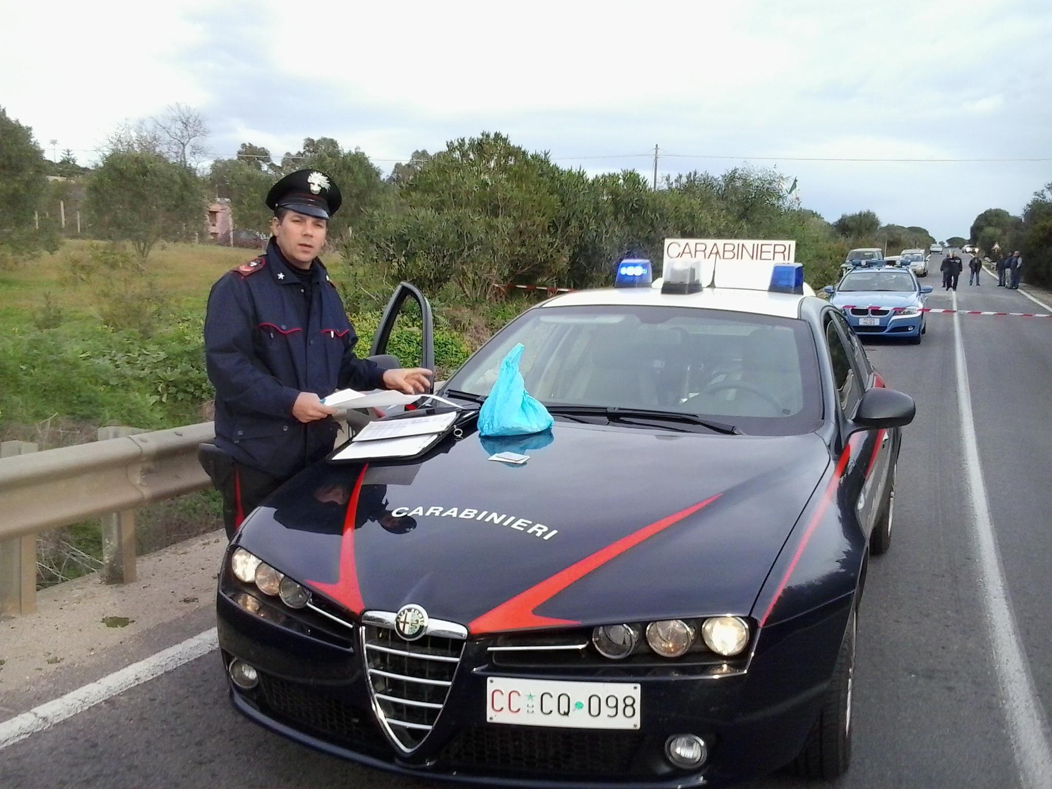 Un posto di blocco dei carabinieri