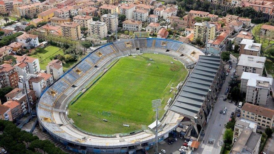 Una veduta aerea dell'Arena Garibaldi
