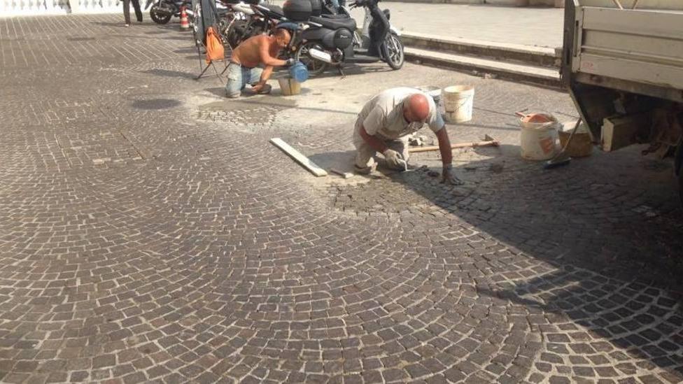 Nuovo pavimento in Corso Umberto I