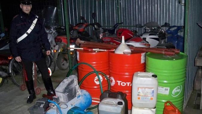 Il gasolio trovato dai carabinieri