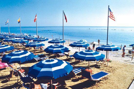 La spiaggia del campeggio Verde Mare di Fermo