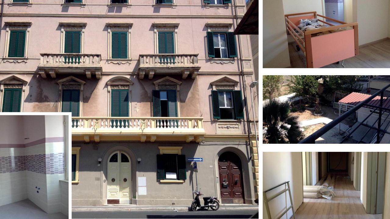 La facciata dell'hotel Gran Sasso in zona viale Carducci e l'interno