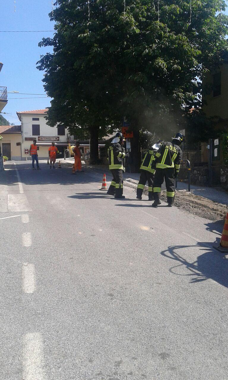 I vigili del fuoco sulla fuga di gas