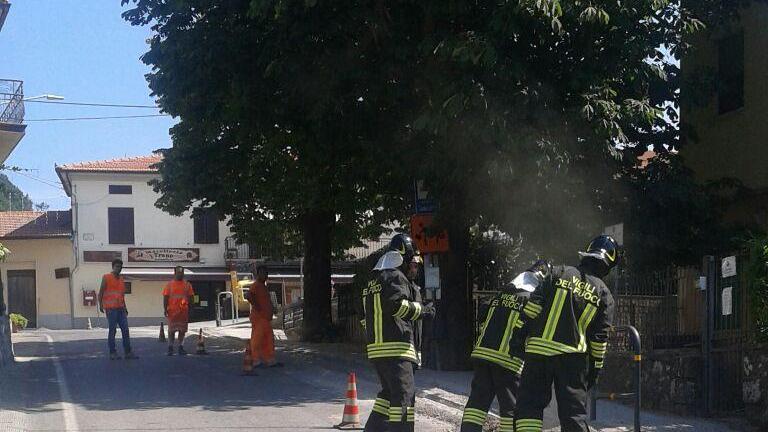 I vigili del fuoco sulla fuga di gas