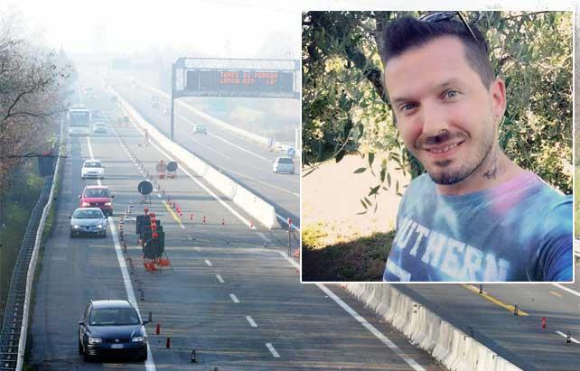 La vittima Simone Teglia e il luogo dell'incidente