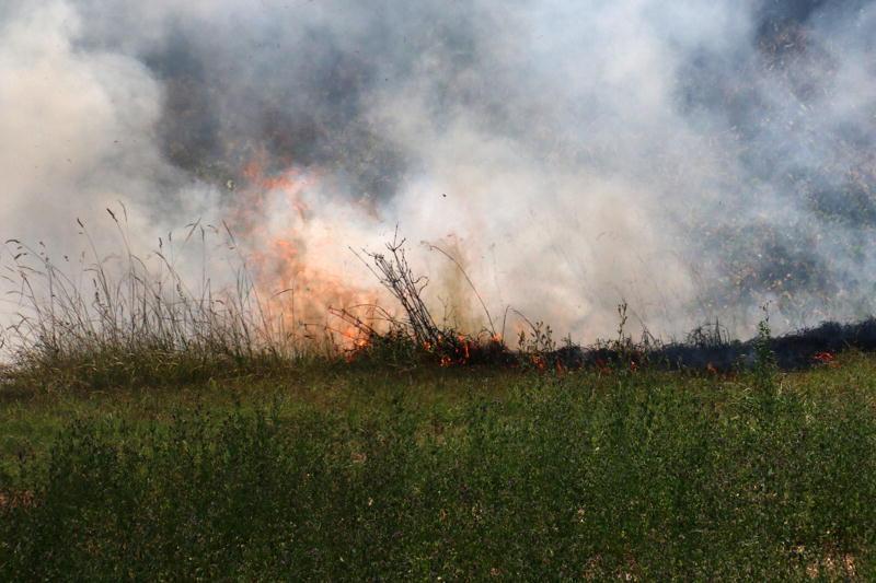 Le fiamme a Colle  vicino al parcheggio del Faldo (Marzi/Pentafoto)
